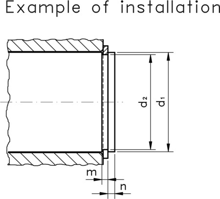 technical drawing of External Circlip, to DIN 471