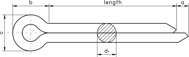 technical drawing of Cotter Pins - DIN 94