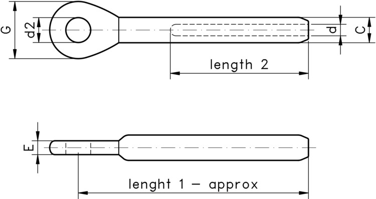 technical drawing of Eye Swage Terminal