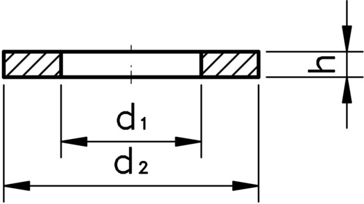 technical drawing of a Flat Washer, to DIN 126