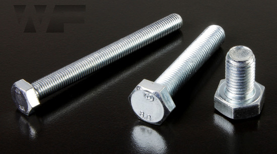 Hex Head Setscrews With Fine Pitch Thread DIN 961 in BZP-8.8 image