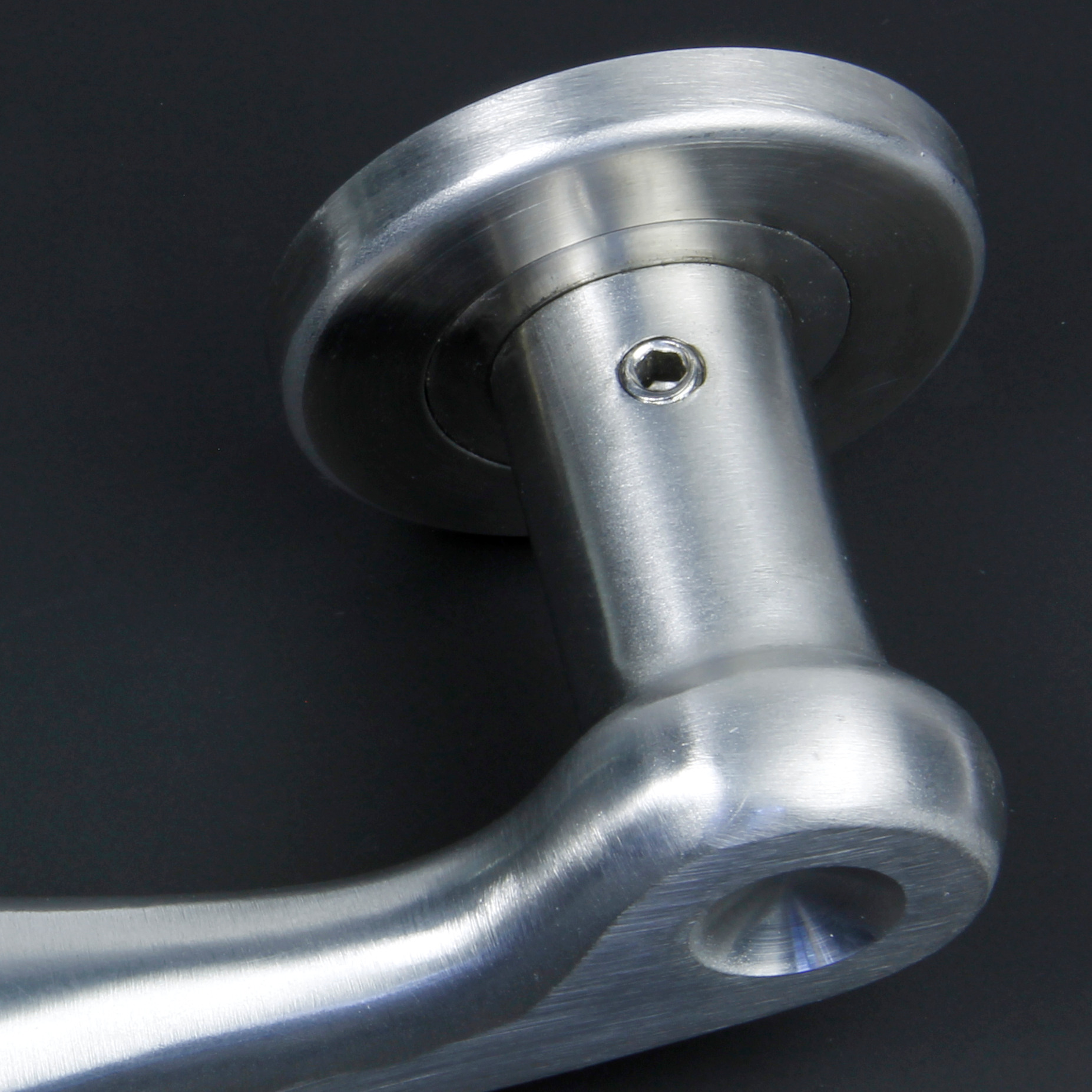Grub screw used on a door handle mechanism