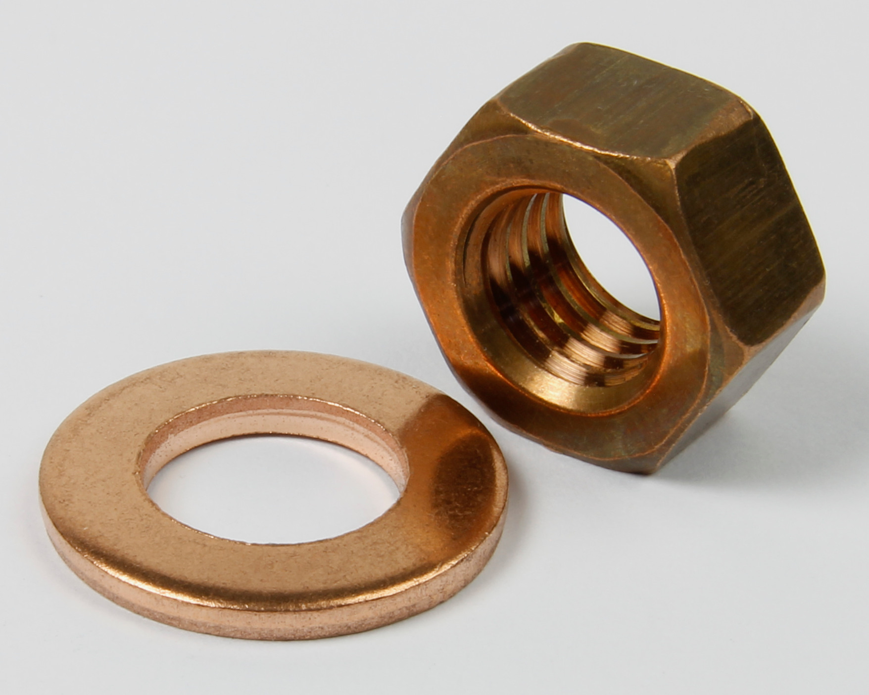 Copper nut and flat washer